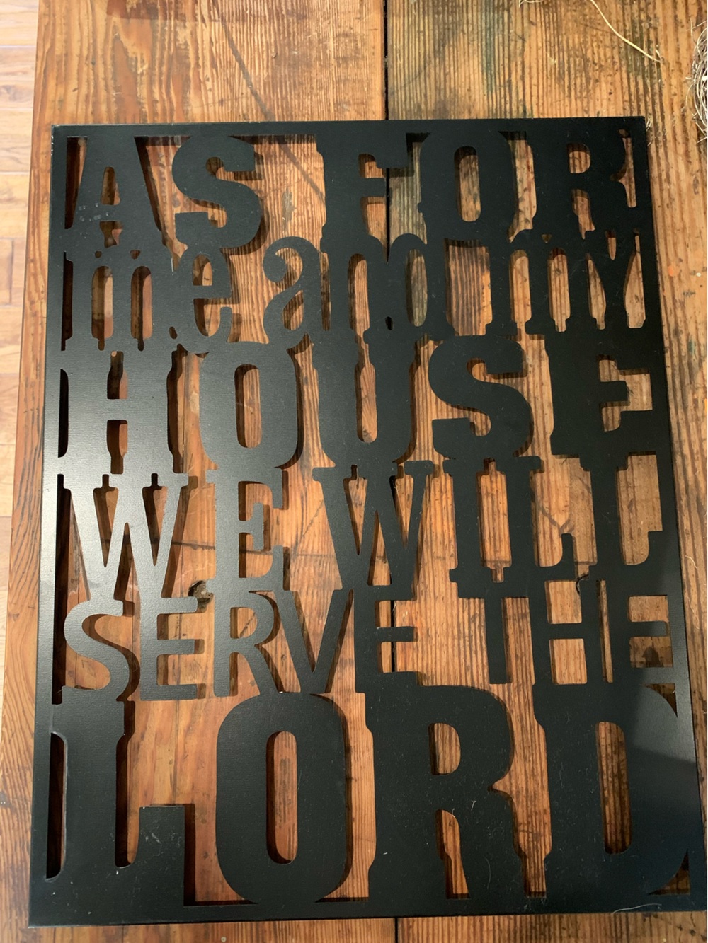 Black Metal Typography Wall Decor AS FOR ME AND MY HOUSE WE WILL SERVE THE LORD
